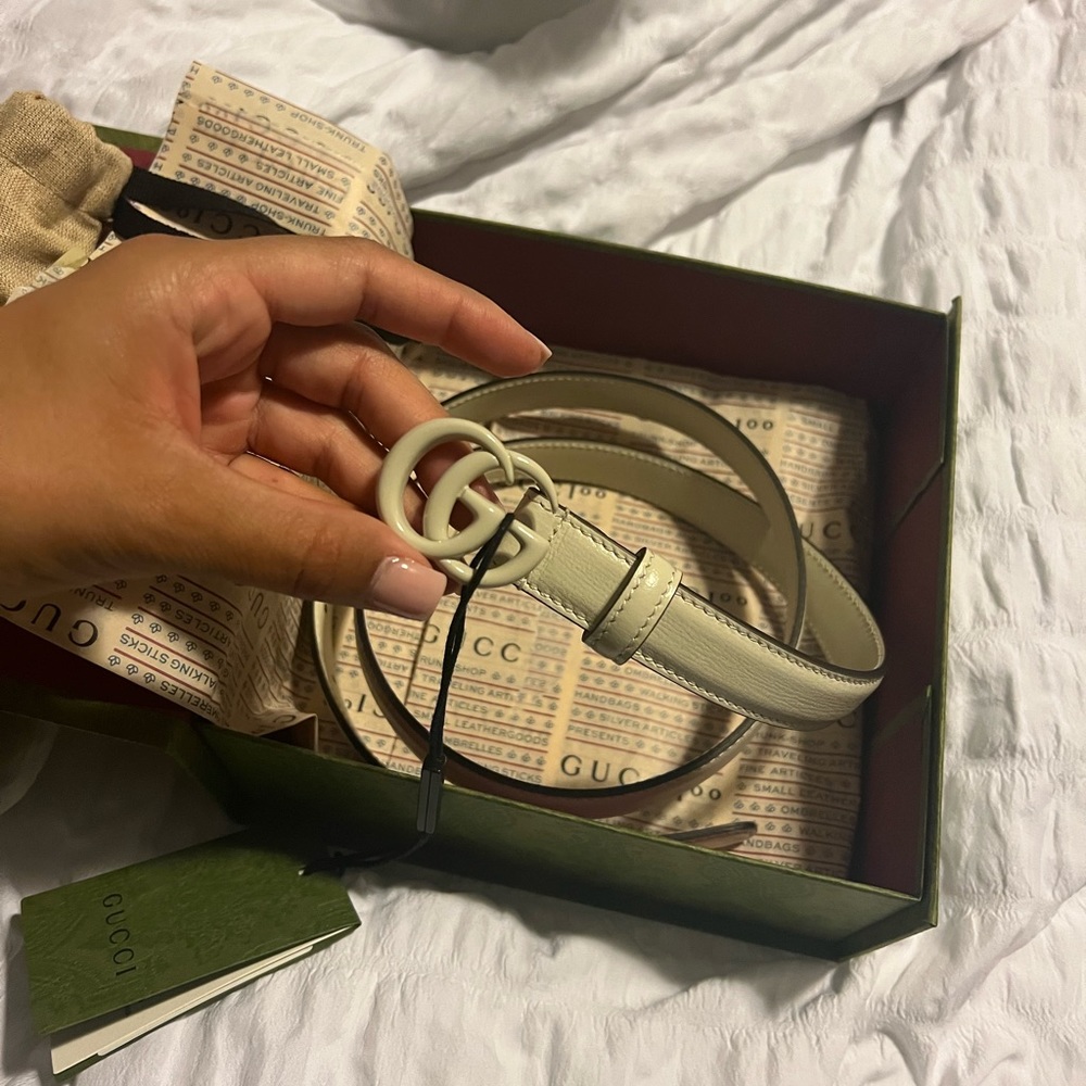 ❌Sold❌New in box with tags never worn Gucci cream belt.